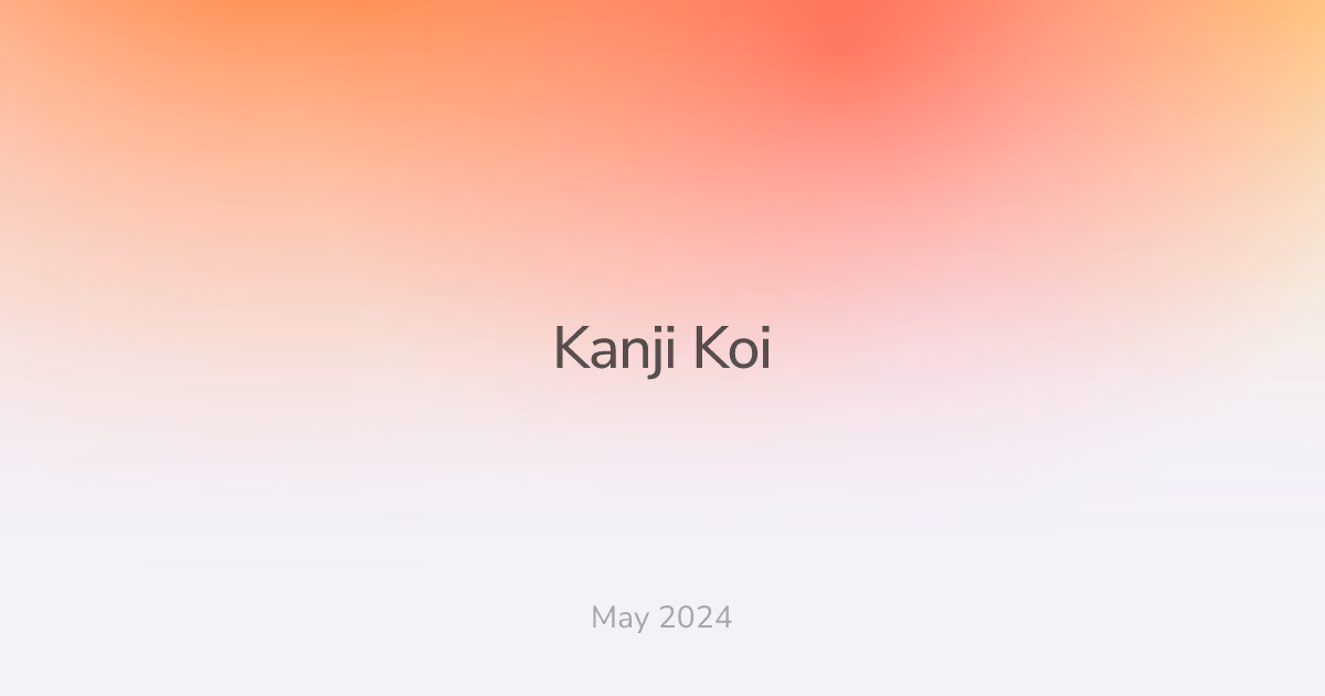 Kanji Koi
